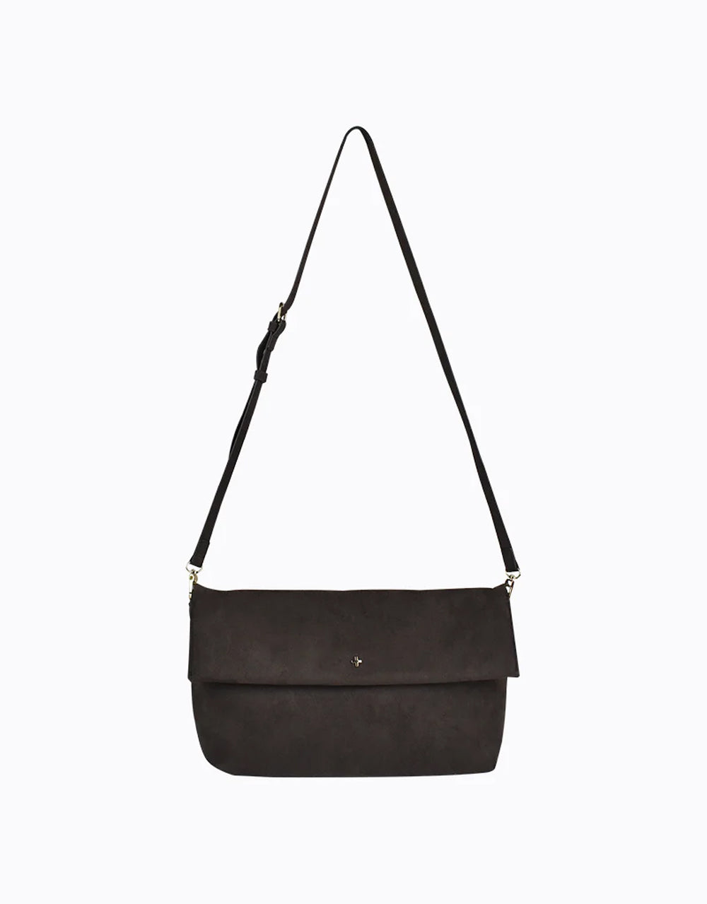 Heartbreaker Oversize Clutch - Dark Choc Suede / Gold
