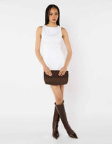 Heartbreaker Oversize Clutch - Dark Choc Suede / Gold