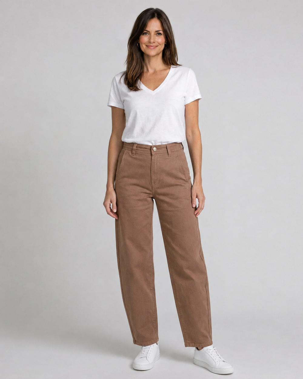 Piper Barrel Jeans - Warm Tan
