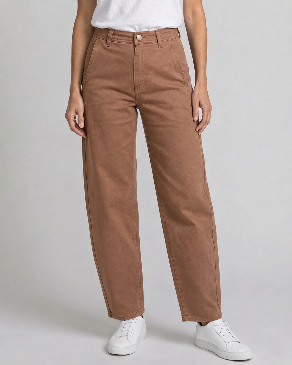 Piper Barrel Jeans - Warm Tan