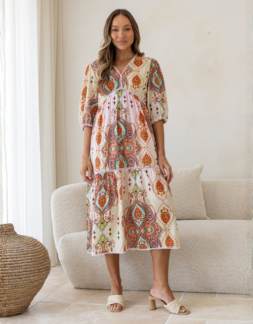 Portofino Dress - Blush/Amber Multi