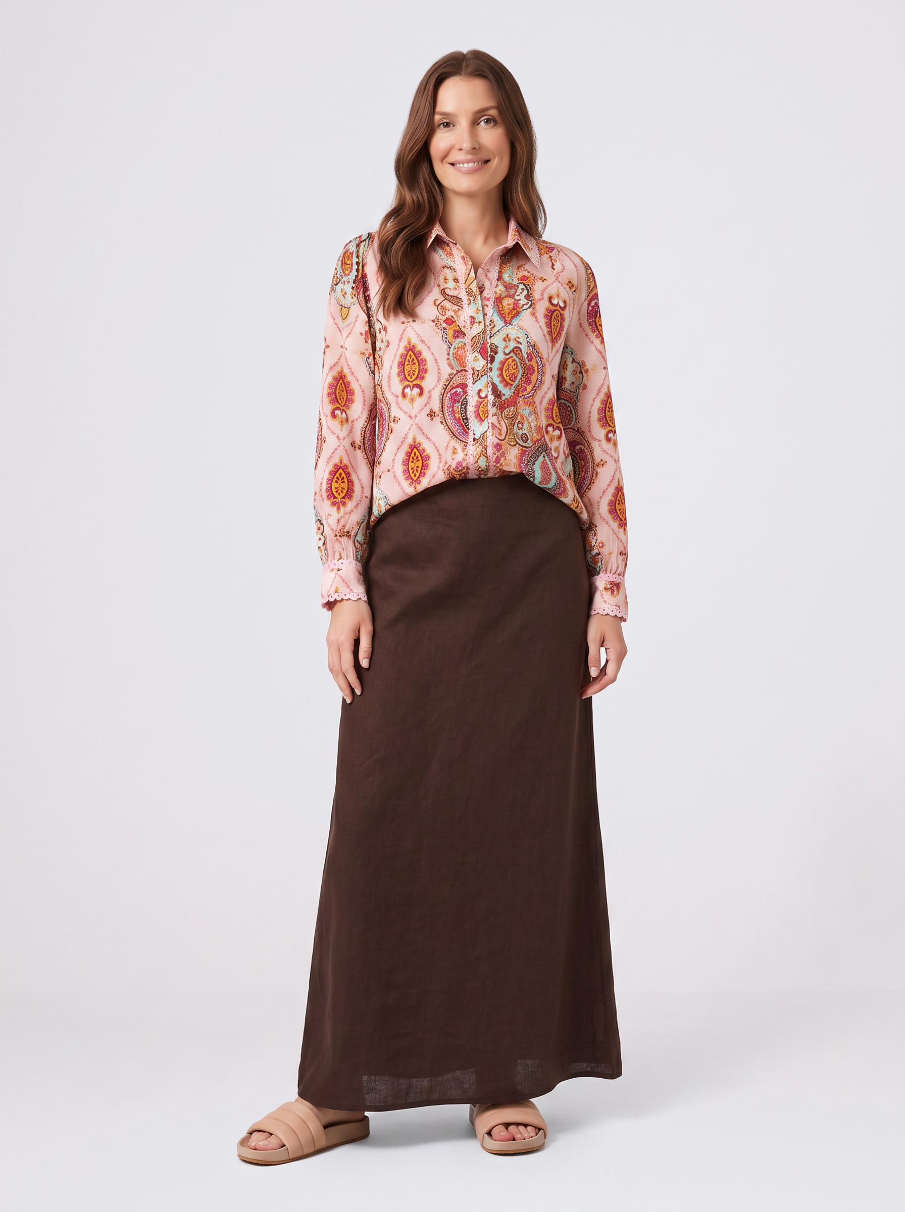 Portofino Blouse - Blush/Amber Multi