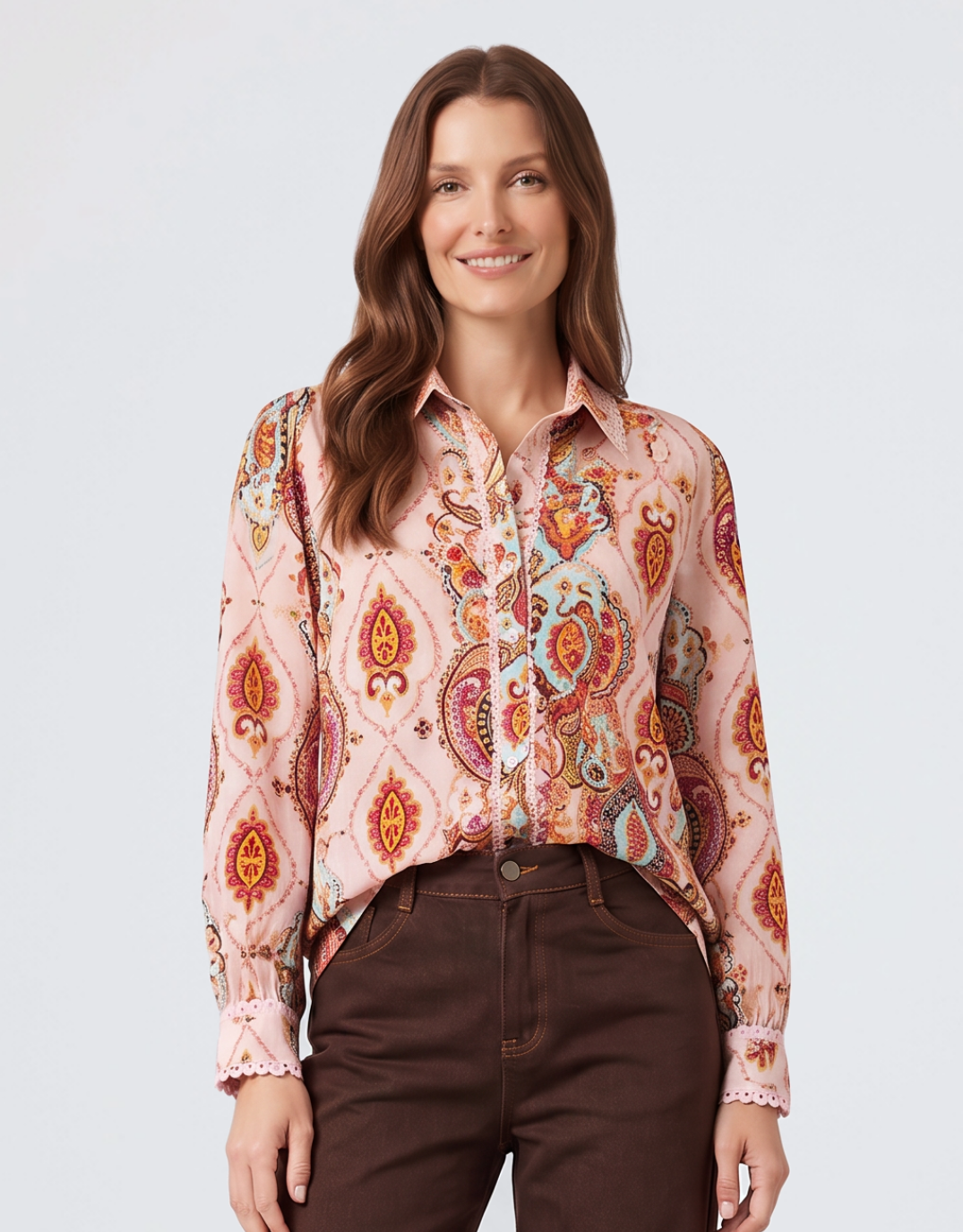 Portofino Blouse - Blush/Amber Multi
