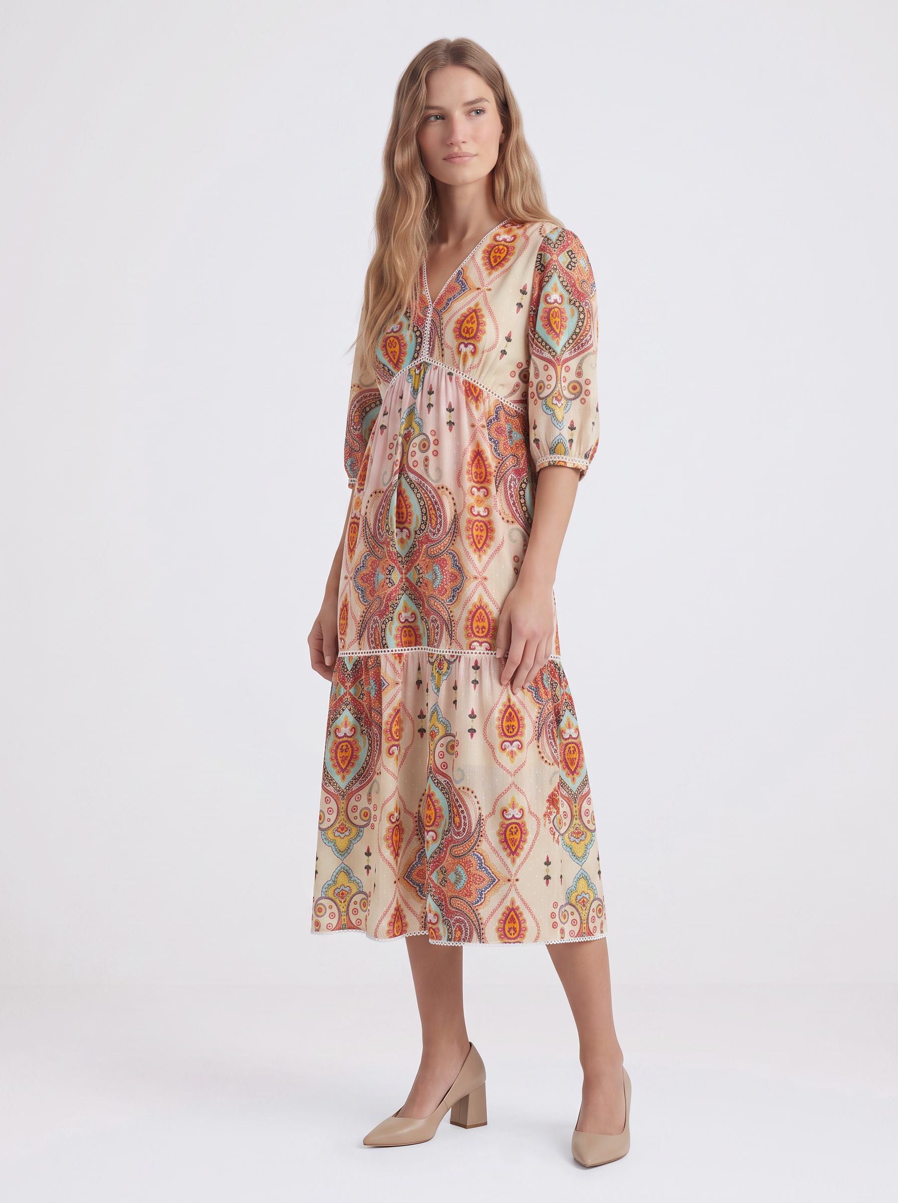 Portofino Dress - Blush/Amber Multi