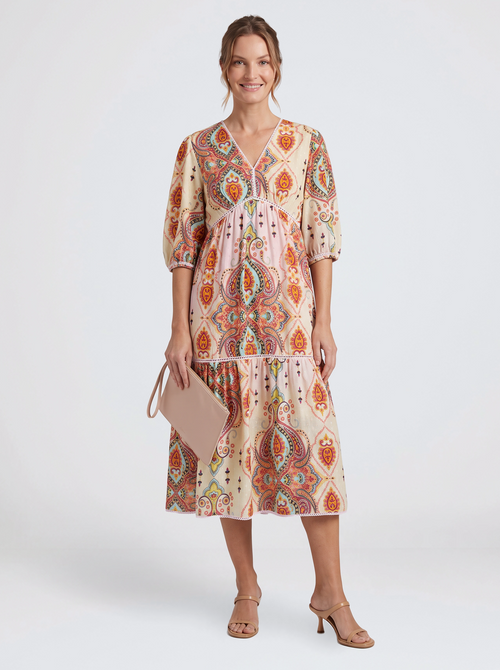 Portofino Dress - Blush/Amber Multi