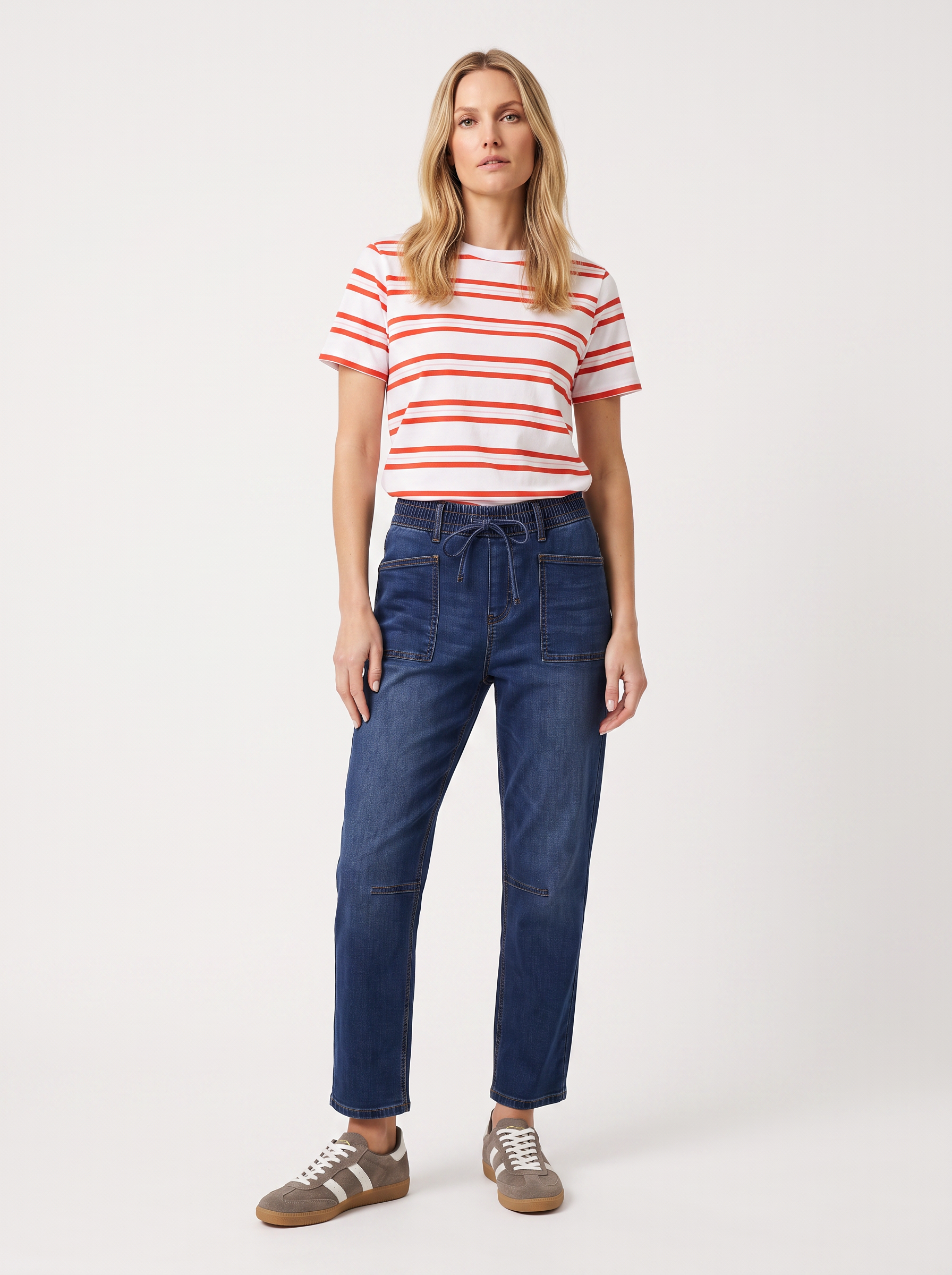 Pure Stripe Tee - White