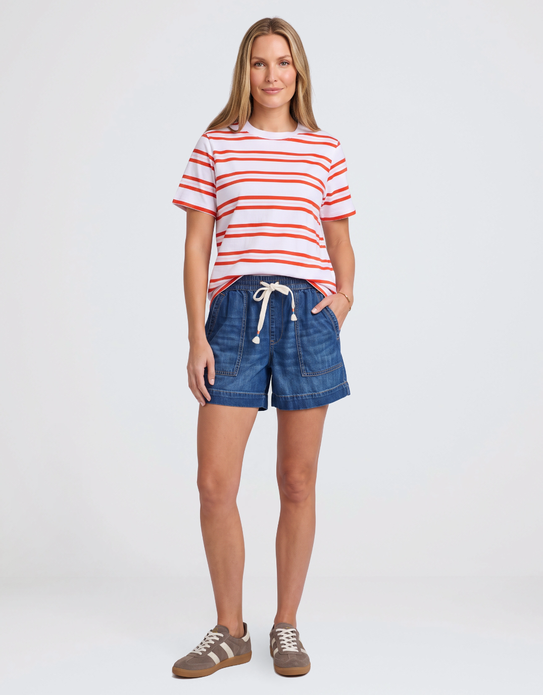 Pure Stripe Tee - White