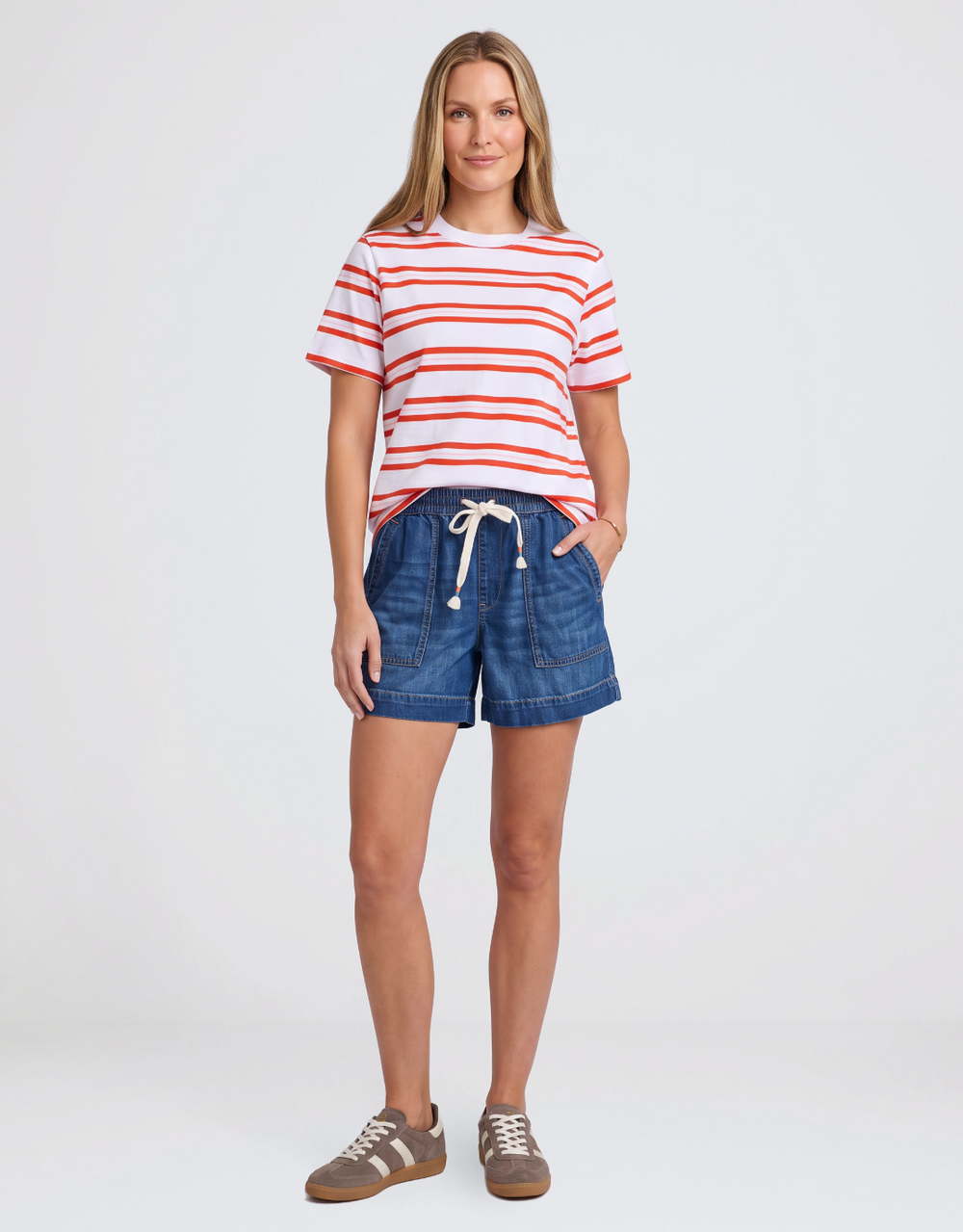 Pure Stripe Tee - White