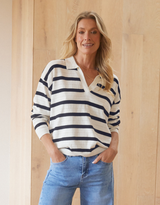 Polo Frenchie Knit - Navy/White