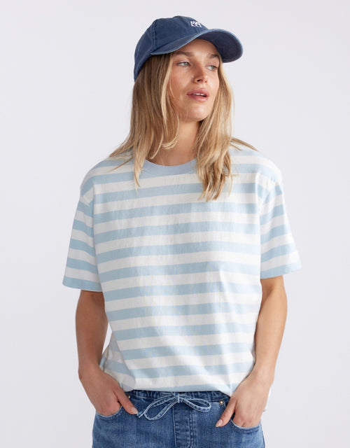 Relaxed Tee - Ice Blue/White