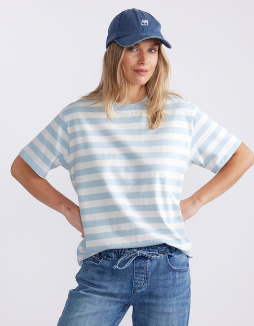 Relaxed Tee - Ice Blue/White