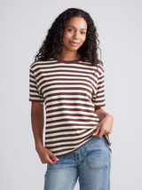 Relaxed Tee - Chocolate/Ecru
