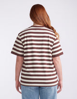 Relaxed Tee - Chocolate/Ecru