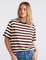 Relaxed Tee - Chocolate/Ecru