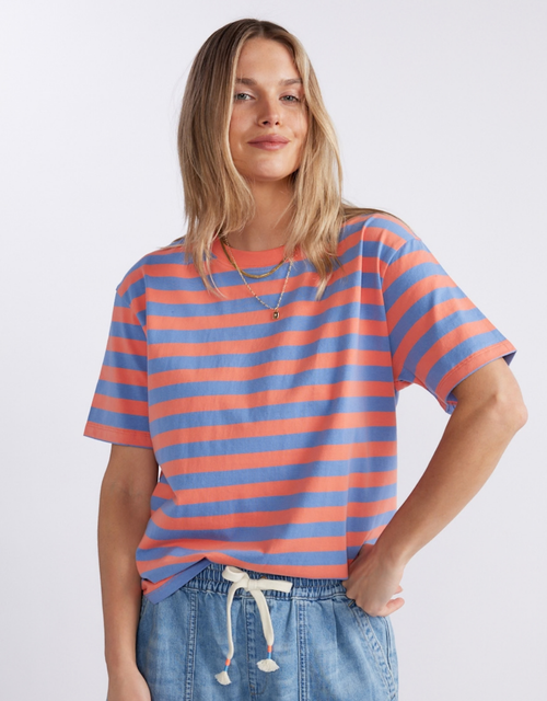 Relaxed Tee - Melon/Denim