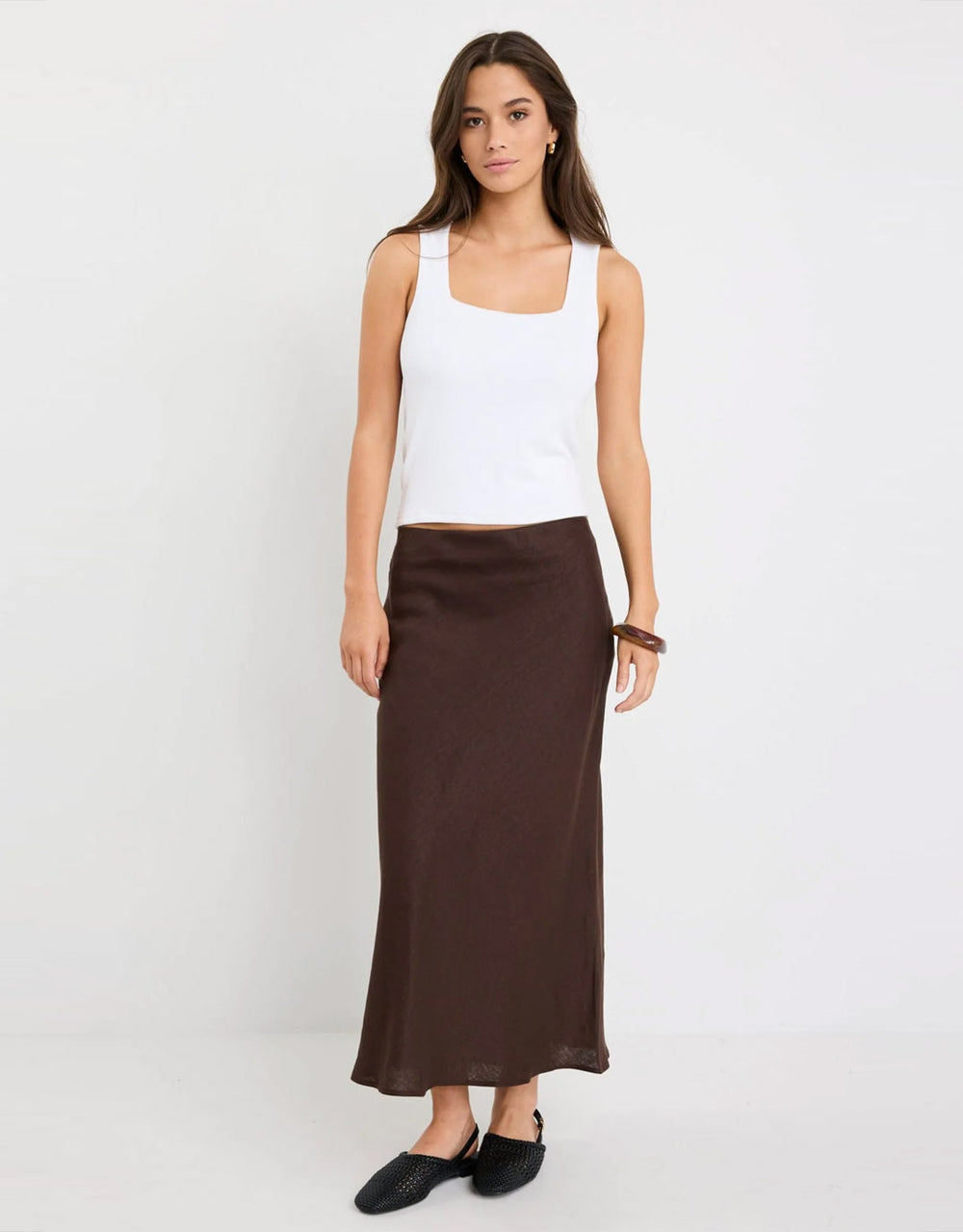 reunion-bliss-linen-bias-midi-skirt-dark-chocolate-womens-clothing