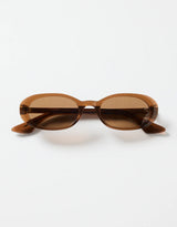 Sydney Narrow Oval Sunglasses - Espresso