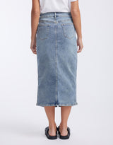 Saint Rose - Willow Denim Skirt - Vintage Blue Denim - White & Co Living Skirts
