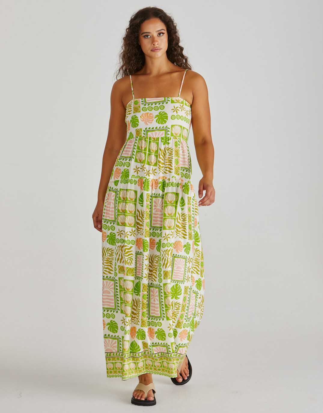 chinese dress ladies Buy Emmett Maxi Dress - Green Shell Patchwork Sass Clothing for Sale Online  Australia