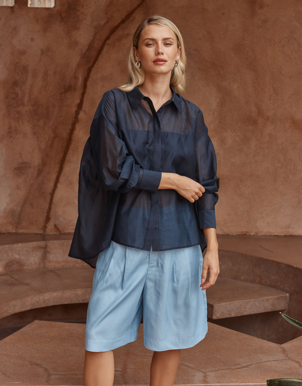 Val Oversized Shirt - Navy