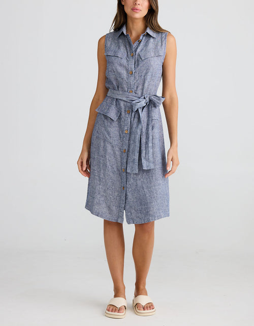 shanty-didi-linen-shirt-dress-navy-fleck-womens-clothing