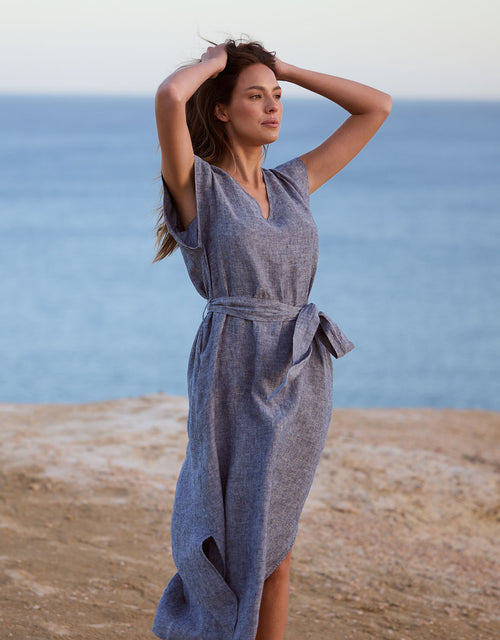 shanty-sebou-linen-midi-dress-navy-fleck-womens-clothing