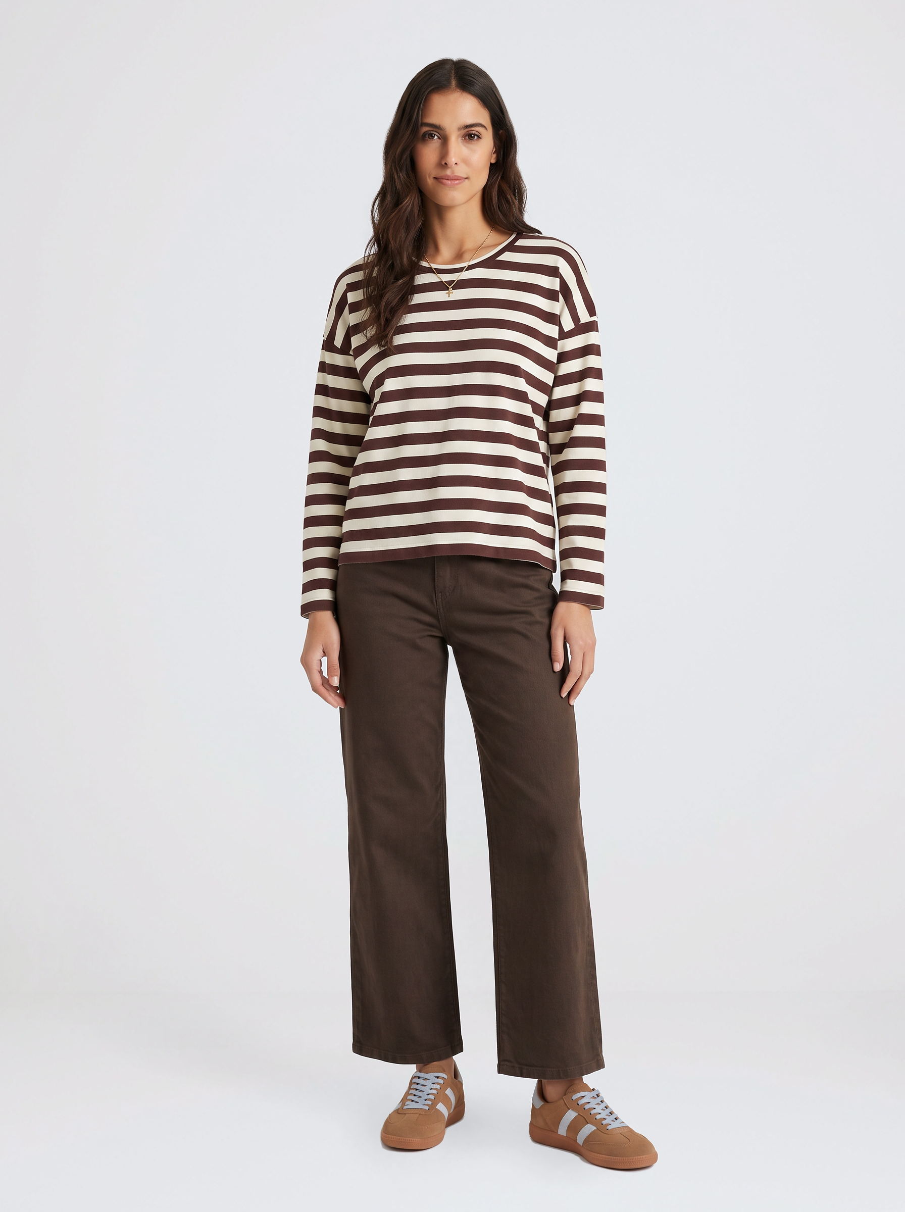 Sophia Cropped Stretch Jean - Chocolate
