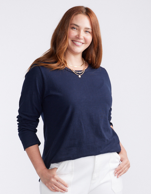 Sorrento Raw Edge Knit - French Navy