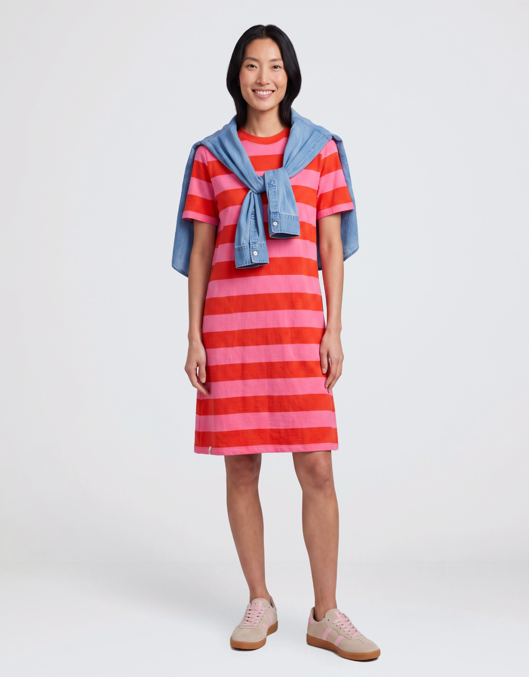 Spritz Stripe Dress - Tangerine