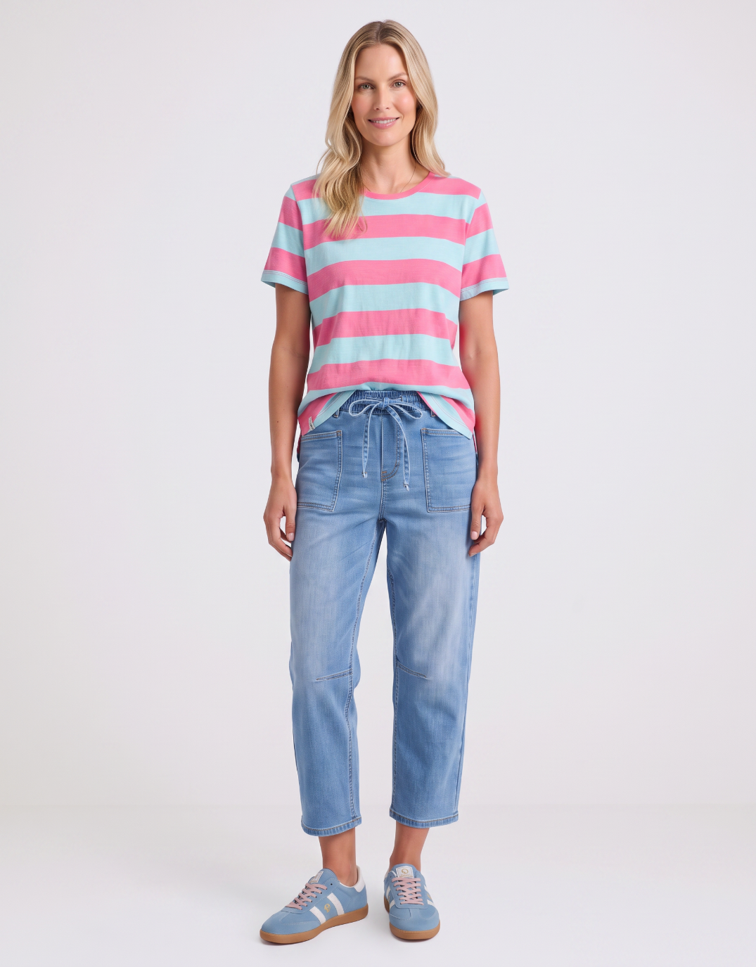Spritz Stripe Short Sleeve Tee - Blue/Pink Lemonade Stripe