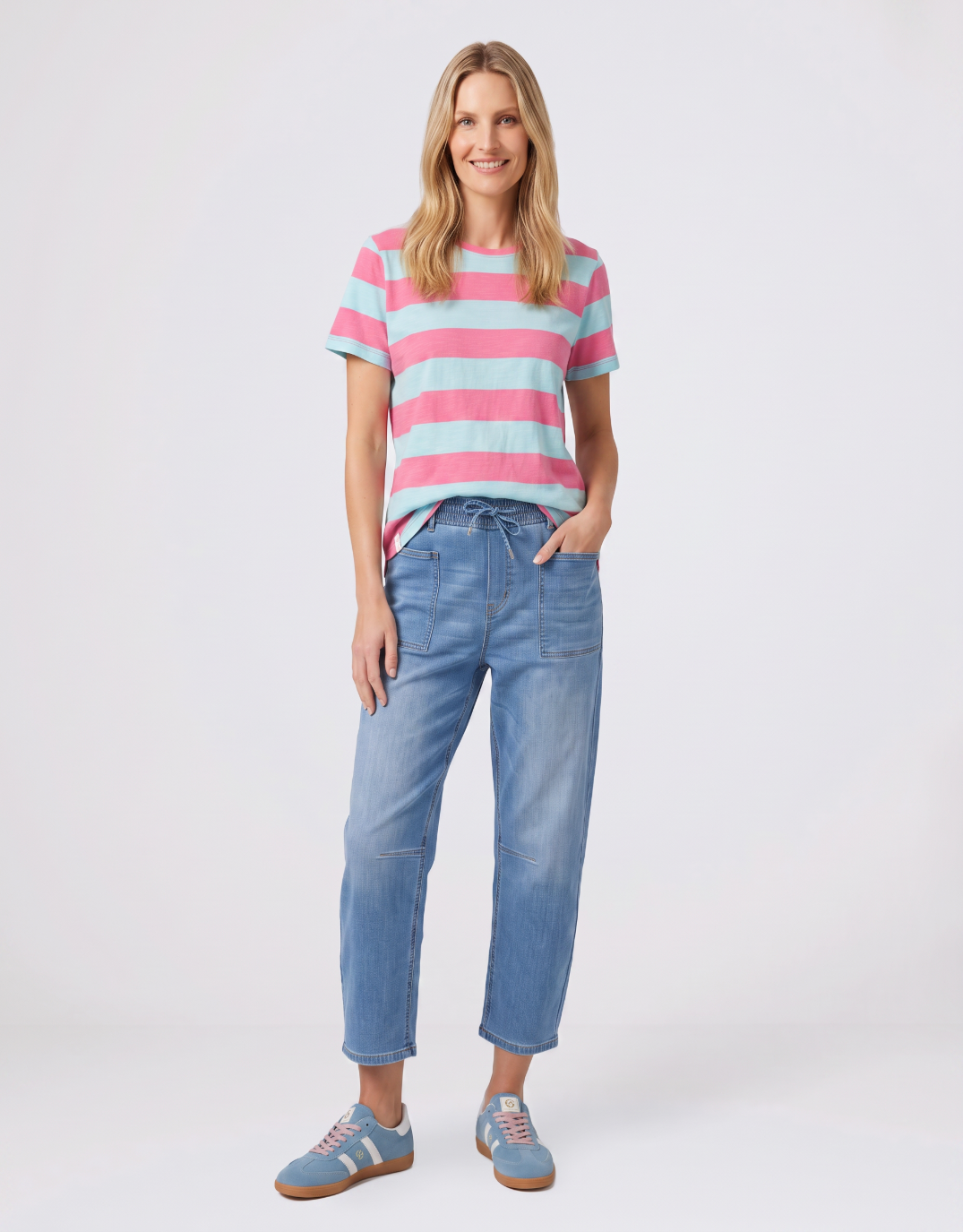 Spritz Stripe Short Sleeve Tee - Blue/Pink Lemonade Stripe