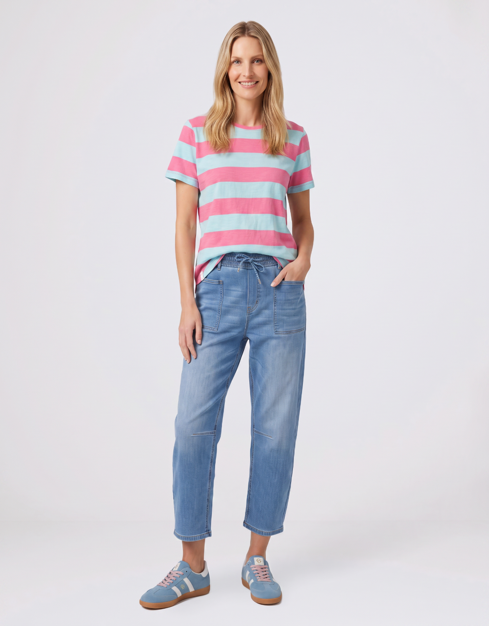 Spritz Stripe Short Sleeve Tee - Blue/Pink Lemonade Stripe