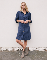 Linen St Barts Dress - Navy