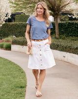 Stevie Denim Skirt - White