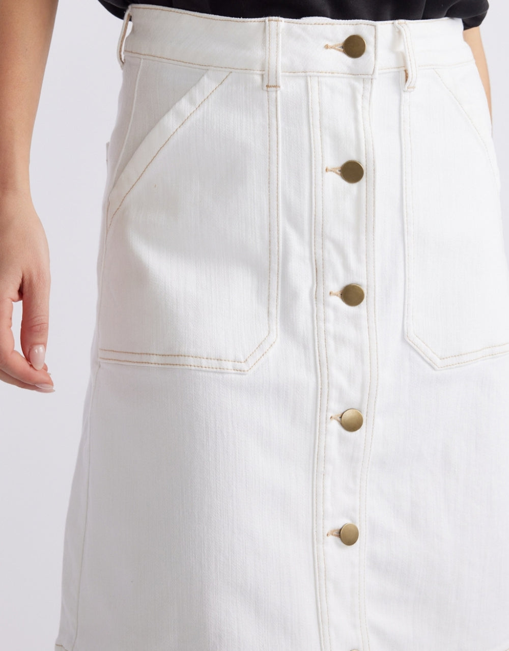 Stevie Denim Skirt - White