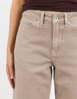 Idolise Stretch Soft Barrel Jean - Taupe