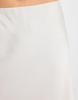 Prodigy Satin Bias Maxi Skirt - Pearl