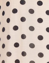 Spicy Button Front Short Sleeve Maxi Dress - Cream/Black Polka Dot