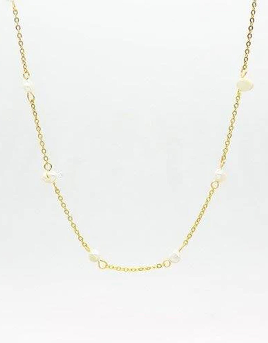 Stainless Steel Freshwater Pearl Necklace - Gold
