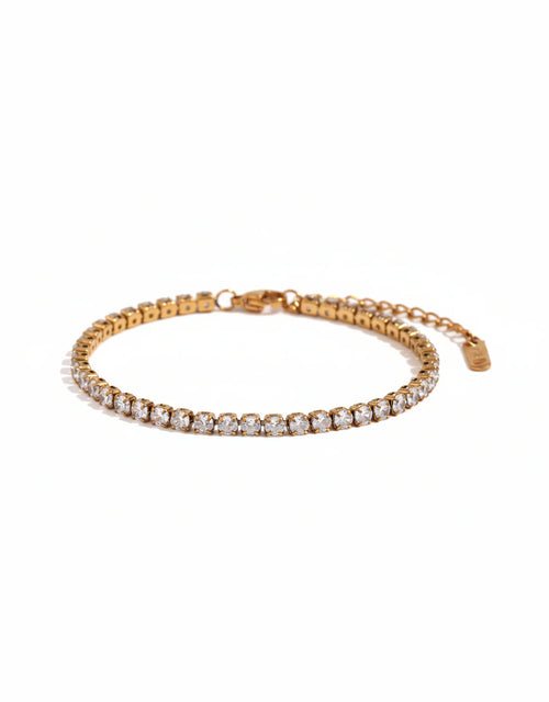 Stainless Steel Tennis Bracelet - Gold