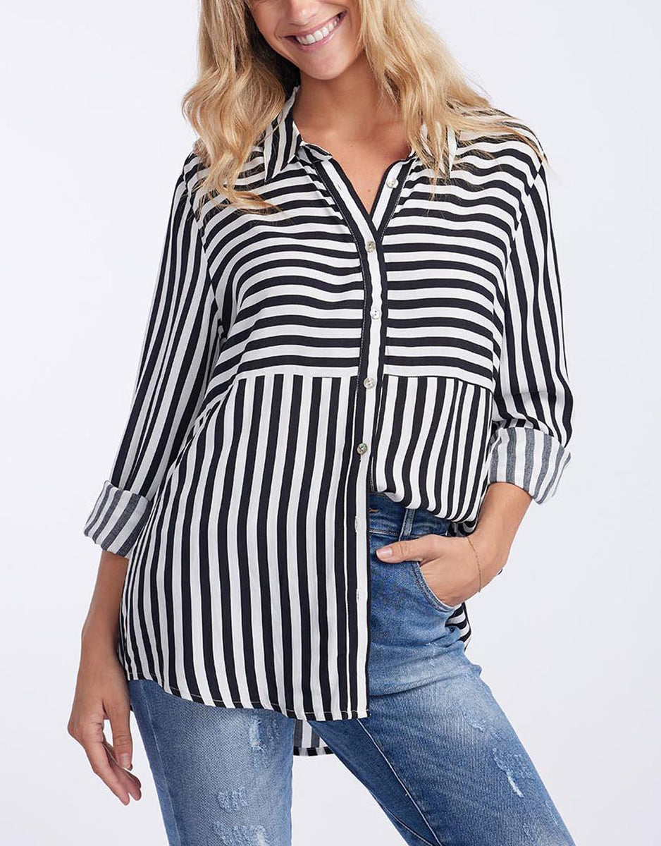 Buy Tina Stripe Shirt - Black/White Threadz for Sale Online Australia ...