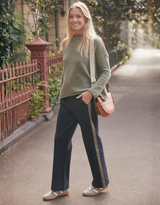 Timeless Straight Leg Ponte Pant  - Navy/Khaki