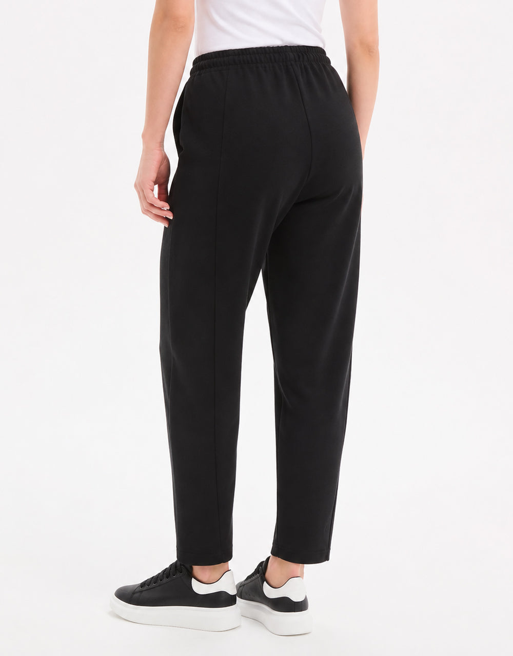 Barrel Leg Lounge Pant - Black / Cream Stripe