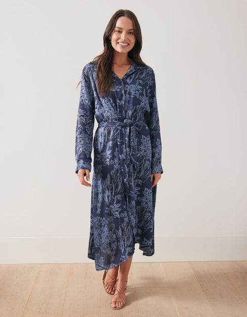 urban-luxury-botanic-print-midi-shirt-dress-navy-womens-clothing