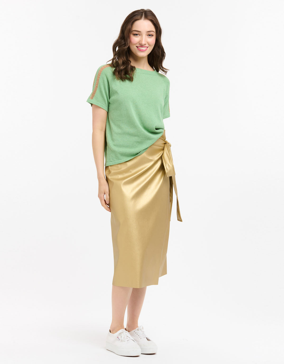 urban-luxury-lurex-shoulder-sweater-green-rose-gold-womens-clothing