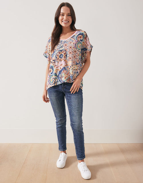 urban-luxury-printed-v-neck-top-blue-womens-clothing