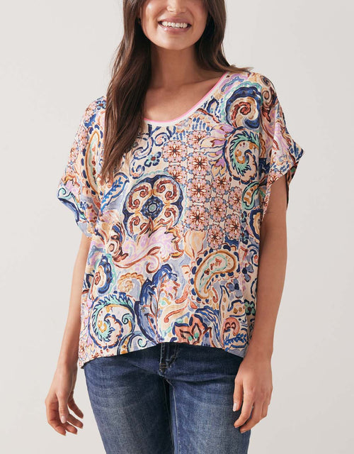 urban-luxury-printed-v-neck-top-blue-womens-clothing