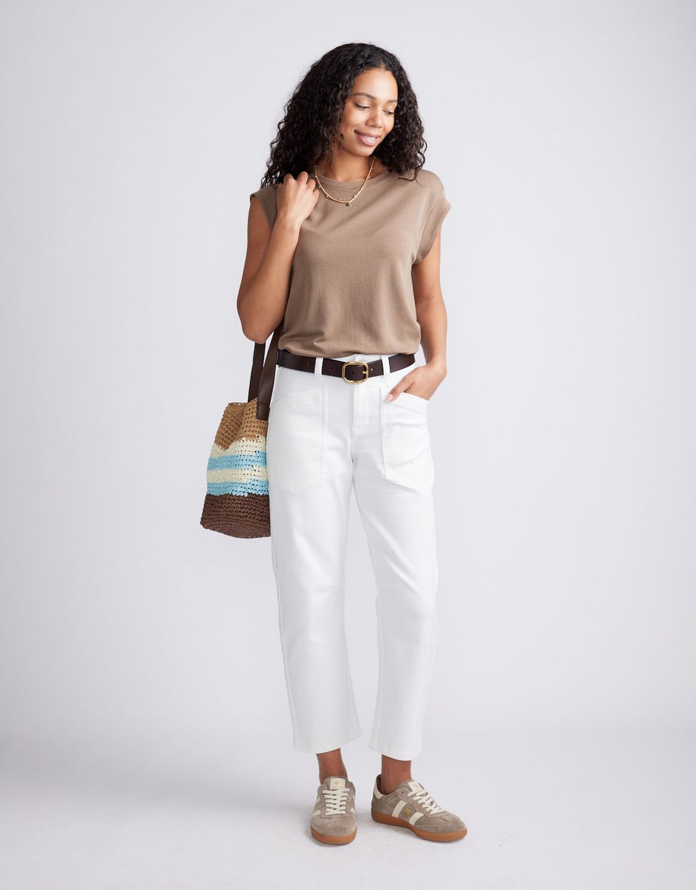 The Edit Cap Sleeve Tank - Chocolate