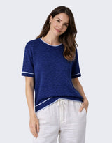 Nora Knit Tee - Cobalt Blue
