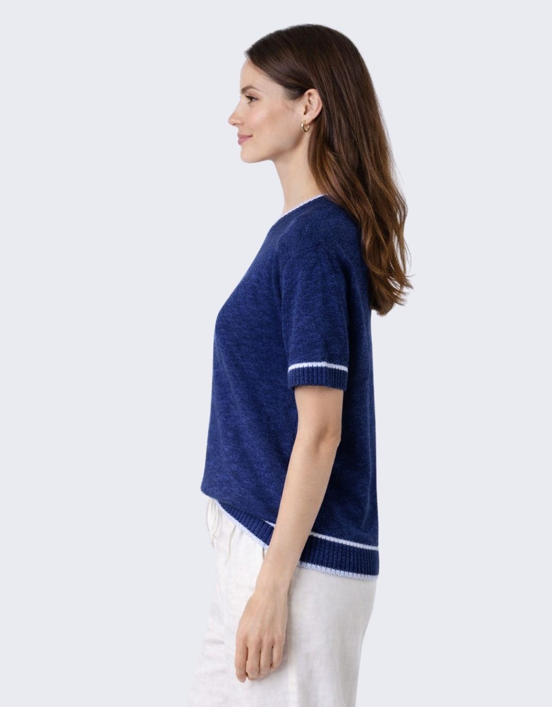 Nora Knit Tee - Cobalt Blue